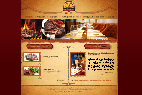 Chuyên thiết kế website nhà hàng Moo Beef Steak